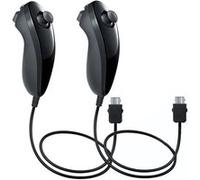 Accessoire pour manette Qumox 2pcs Nunchuk wii Noire compatible pour Manette Nintendo Wii -