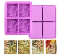 2pcs Ocean Wave Silicone Soap Moules Poux de gateau a onde de mer pour la gelee Pudding Moule de mousse Diy Fait a la main Savon Nautical Swirls