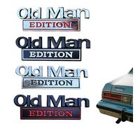 2Pcs Old Man Edition Car Emblem, 3D Metal Sticker Badge Old Man Edition Car Emblem, Funny Waterproof Car Decal Metal Badge Rust-Proof, Easy to Apply and Clean, for Car Truck SUV RV (4*Mix)
