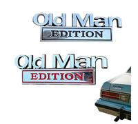 2Pcs Old Man Edition Car Emblem, 3D Metal Sticker Badge Old Man Edition Car Emblem, Funny Waterproof Car Decal Metal Badge Rust-Proof, Easy to Apply and Clean, for Car Truck SUV RV (A+B)