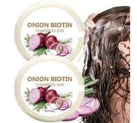 2PCS Onion Biotin Shampoo Bar,120g Oignon Romarins Shampooing Savon,Naturel Oignon Biotine Shampooings Savon Pour Pousse Cheveux, Répare Instantanément, Protège & Nourrit la Fibre