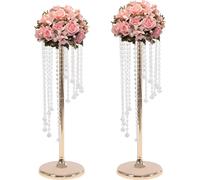 2pcs or flower stand metal wedding table tops wedding decoration with crystal stripe metal plate for party wedding home decoration