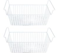 2pcs Organisateur de congélateur -M��le seau en fil d'acier de grande capacit ? Panier de stockage solide avec poign?e pour les plans de travail des armoires 56,5 x 25,2 24 cm / 22,2 9,9 9,4 pouces (L