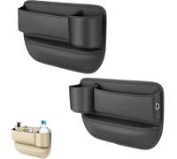 2Pcs Organisateur de Console Centrale Compatible pour Porsche Cayenne 2019-2023, Poche de Rangement Élégant Boîte Simili Cuir Bac de Stockage