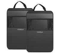 2Pcs Organisateurs de Voiture Kick Mats, YOOFAN Protection Arrière de Siège Auto, Kits De Rangement Pour Siège Arrière De Voiture, Imperméable Organisateurs de Voiture, Porte-Tablette