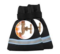 2pcs Outdoor Faucet Covers with reflective strips for Winter 17x21cm, Water Faucet Cover Socks for Winter Freeze Protection Pipe Insulation Reusable Waterproof Insulated Spigot backflow Cover Blue