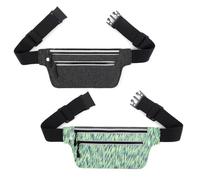 2PCS Outdoor Sports Waist Pack, Lightweight Fitted Belt Waterproof Cell Phone Bag, Unisex Running Invisible Sports Bag, Adjustable Ultra-Thin Riding Waist Organizer(Black and Green)