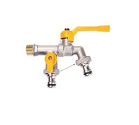 2pcs Outdoors Metal Cold-proof Lever Tap 1/2'' Double/One Outlet Faucets for Home Garden Hose Water Ball Valve Controller Adapter Pour Jardin