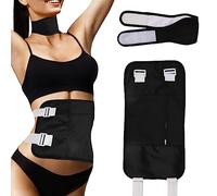 2pcs Pack de Ceinture d'Huile de Ricin, Réutilisables Kit Pack d'Huile de Ricin pour la Relaxation de l'Estomac et du Cou, Réglables Étanches Castor Oil Pack avec Adhésif Magique (Noir)