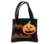 2Pcs Panier Cadeau D'Halloween - Sac À Bonbons En Forme De Citrouille, Sac Fourre-tout En Tissu Feutré Avec Poignée - Seau À Bonbons Avec Un Motif De Citrouille, Cadeaux De Fête D'Halloween, Sac