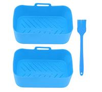 2pcs Panier de friteaux en silicone à haute température avec pinceau pour dz201 foodi 8qt (Bleu)