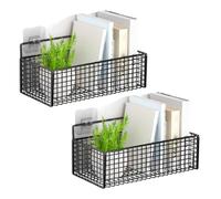 2pcs Panier mural suspendu, Paniers de rangement à montage mural suspendu sans dortage de forage pour les dortoirs de salle de bain de cuisine