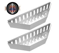 2pcs Paniers à Charbon de Bois en Acier Inoxydable, 38cm Panier de Grill Roulant Support à Charbon de Bois Conteneur à Charbon pour Weber Barbecue à l'Extérieur et à l'Intérieur (Argent)