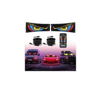 2pcs Panneau Led Affichage Camion Yeux,37 x 9 cm,LumièRes Devil Eyes Pour Voiture,Programmable Display,Flexible,Personnalisé,App Bluetooth,Decoration Camion