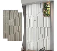 2pcs Panneaux Muraux 3D en PU pour Décoration Murale Intérieure, Panneau De Revêtement Décoratif Texturé en Mosaïque 47''x24'', Panneaux De Revêtement Mur, Grey