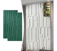2pcs Panneaux Muraux 3D en PU pour Décoration Murale Intérieure, Panneau De Revêtement Décoratif Texturé en Mosaïque 47''x24'', Panneaux De Revêtement Mur, Green