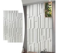 2pcs Panneaux Muraux 3D en PU pour Décoration Murale Intérieure, Panneau De Revêtement Décoratif Texturé en Mosaïque 47''x24'', Panneaux De Revêtement Mur, White