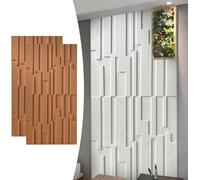 2pcs Panneaux Muraux 3D en PU pour Décoration Murale Intérieure, Panneau De Revêtement Décoratif Texturé en Mosaïque 47''x24'', Panneaux De Revêtement Mur, Brown