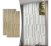 2pcs Panneaux Muraux 3D en PU pour Décoration Murale Intérieure, Panneau De Revêtement Décoratif Texturé en Mosaïque 47''x24'', Panneaux De Revêtement Mur, Yellow