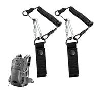 2PCS Paracord Tactical Lanyard, Anti-Perte Support Porte-Clés Spiralé Sécurité Elastique Avec 2 Mousquetons, Cordon Tactique Câble élastique En Spirale, Pour La Pêche, Chasse, Randonnée, L'alpinisme