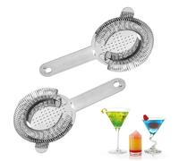 2Pcs Passoire à Cocktails,Filtre à Cocktail en Acier Inoxydable,Crépine à Cocktail en Acier Inoxydable,Cocktail Professionnelle Filtre Bar,Filtre à Glace Passoire à Cocktails,Pour Le Barman Commercial