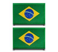 2pcs Patch Drapeau Brésil Militaire Badges Appliques Brodé Tactical Patch,Anneaux Crochets Drôle Patch Pour Vestes,Chapeau,Gilets,Sacs,Jeans,Sac À Dos,Vêtements