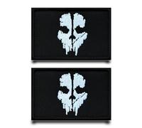 2pcs Patch Drapeau Compatible Avec Call Of Duty Skull Militaire Badges Appliques Brodé Tactical Patch,Anneaux Crochets Drôle Patch Pour Gilets,Vestes,Chapeau,Sacs,Jeans,Sac À Dos,Vêtements