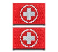 2pcs Patch Drapeau Croix Rouge Réfléchissante Infrarouge Badges Appliques Brodé Tactical,Anneaux Crochets Drôle Patch Pour Sacs,Jeans,Gilets,Vestes,Chapeau,Sac À Dos,Vêtements