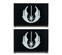2pcs Patch Drapeau Symbole Ritter l'ordre Jedi Badges Appliques Brodé Tactical,Anneaux Crochets Drôle Patch Pour Sacs,Jeans,Gilets,Vestes,Chapeau,Sac À Dos,Vêtements