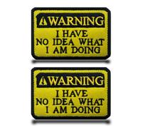 2pcs Patch Drapeau Warning I Have No Idea What I Am Doing Drôle Brodé Tactical Militaire Badges Crochet Et Boucle Appliques Anneaux Pour Vêtements,Vestes,Gilets,Jeans,Sac À Dos,Chapea
