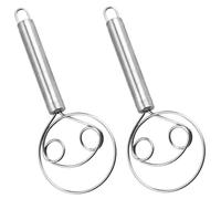 2pcs Pâte fouetter 8, 9 pouces en acier inoxydable Baucheur de pain danois avec boucles doubles fouet à main pour cuisiner du pain, des pizzas, des biscuits, gâteaux et outils