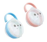 2PCS Patificier Holder Case 4.1x3x2.2 '' Adorable PP Pacification Porters avec sangle 9, 8 '', hygiénique, boîtier portable maintient le bébé propre et sans poussière, pour les bébés bébé