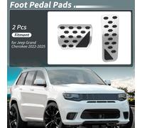 2Pcs Pédales De Pied Auto Pads Pédale D'Accélérateur Pédale De Freine Covers Pour Jeep Grand Cherokee 2022-2025 Alliage D'Aluminium Ton Argenté