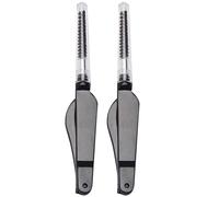 2pcs peigne à sourcils 5,7 pouces Double tête pinceau et peigne pliable en acier inoxydable des dents de cils peigne de frottement de front portable pour les femmes