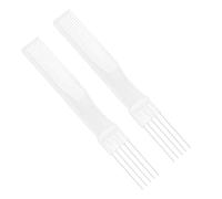 2pcs Peigne à Taquiner, Peigne à Double Tête avec Fourche à Dents en Métal Outil de Coiffure pour Femmes Salon de Coiffure pour Cheveux Épais et Fins Gonflant et Coiffant les Cheveux (Blanc)