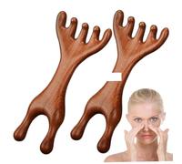 2pcs peigne de massage en bois, masseur du cuir chevelu Gua Sha à 5 grilles et outil de relaxation des pieds, peigne thérapie méridienne naturelle pour tête/cou/dos