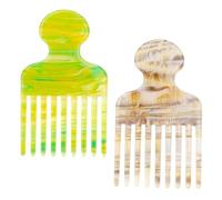 2pcs Peigne Dents Larges pour Cheveux Bouclés, Peigne Lissant et Releveur 12cm Outil Coiffage pour Hommes Femmes Cheveux Épais Longs Réduction Nœuds et Volume (Vert, Marron)