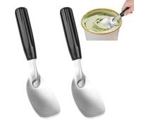 2pcs Pelle à Glace Plate, Acier Inoxydable Cuillère à Glace Robuste avec Manche Antidérapant pour Servir des Desserts Durs Ou Crémeux