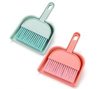 2PCS Pelle Et Balayette Ensemble De Balayage, Mini Kit De Nettoyage Compact Rose Et Bleu, Balai À Main Avec Pelle De Ramassage, Pour Bureau Cuisine Table Comptoir Voiture Maison Ramassage Débris