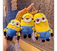 2pcs Peluche Minions Porte-Clés Couple Poupée Sac Pendentif