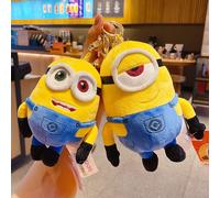 2pcs Peluche Minions Porte-Clés Couple Poupée Sac Pendentif