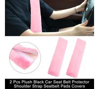 2Pcs Peluche Voiture Siège Ceinture Protecteur Coussinet Doux Housse Rose