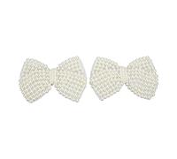 2pcs Perle Shoe Flower Faux Perle Boutons de Ramiage élégant Broche en pour Chaussures Shining Apparence, Arc de perle beige, résine, ressenti, Pas de gemme