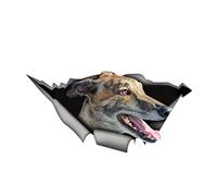 2Pcs Personnalité 3D Autocollant De Voiture Lévrier Pet Animal Stickers Auto Accessoires Fenêtre De Voiture Étanche PVC 13cm X 6cm Décoration Autocollant Autocollants De Voiture