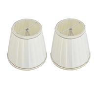 2pcs Petit Abat-jour, 9.2 x13 x 14.2cm Clip Sur Abat-jour en Tissu Plissé pour Chambre à Coucher, Table de Chevet, Lustre, Applique Murale Lustre et Lampe de Table(Beige clair)