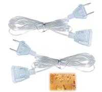 2PCS Petite Rallonge Electrique,Rallonges Transparentes de 5 m, Fines et Plates avec Prise Européenne pour Lanternes LED et Éclairage Extérieur,Câble Plat en PVC Fin pour Étendre Votre éclairage