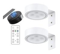2PCS Picture Lights for Wall, Lumières murales pour cadres d'art, Applique Murale pour Tableaux, Lumières magnétiques LED rechargeables avec télécommande et 3 temps de couleur pour peintures (Blanc)