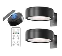 2PCS Picture Lights for Wall, Lumières murales pour cadres d'art, Applique Murale pour Tableaux, Lumières magnétiques LED rechargeables avec télécommande et 3 temps de couleur pour peintures (Noir)