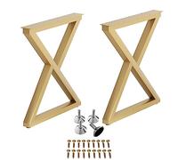 2PCS Pieds De Table en Métal - Pieds De Bureau - Pieds De Meubles, Pieds De Meubles Robustes pour Banc, Pieds De Table en Métal Faciles À Assembler, avec Vis Et Protecteurs De Sol en Caoutch