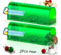 2PCS Piège à Souris Vivante Attrape Souris Humain Réutilisable e Efficace avec Trou d’air sans Danger, pour Cuisine Jardin Garage